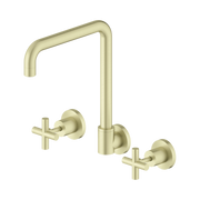 Nero X Plus Wall Kitchen Set Swivel Spout, Brushed Gold