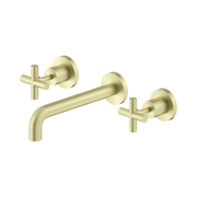 Nero X Plus Wall Basin Set 215mm, Brushed Gold