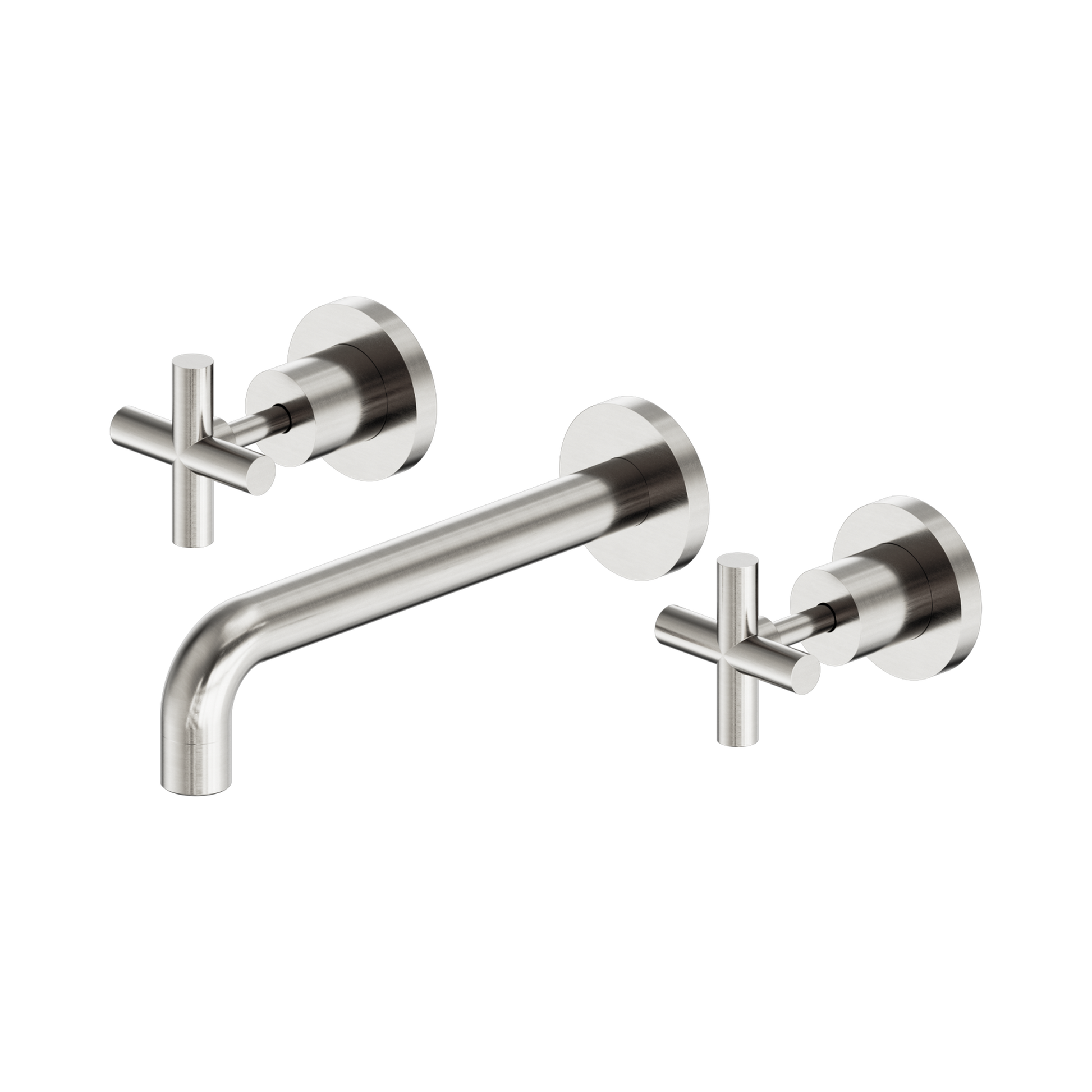 Nero X Plus Wall Basin Set 215mm, Brushed Nickel