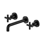 Nero X Plus Wall Basin Set 215mm, Matte Black