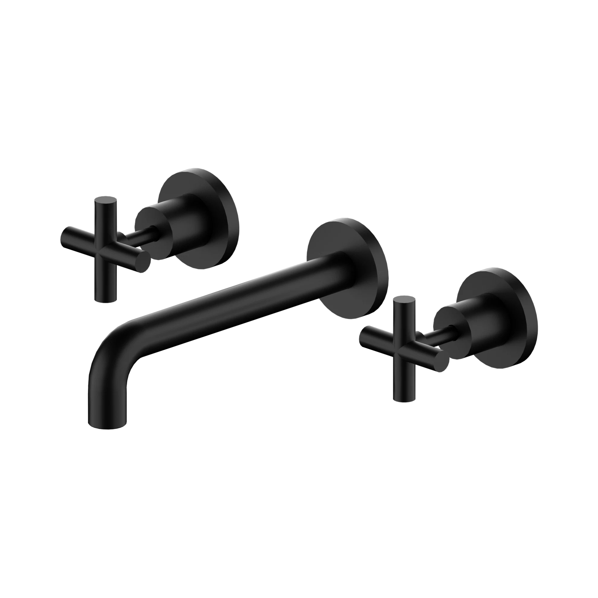 Nero X Plus Wall Basin Set 215mm, Matte Black