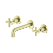 Nero X Plus Wall Basin Set 180mm, Brushed Gold
