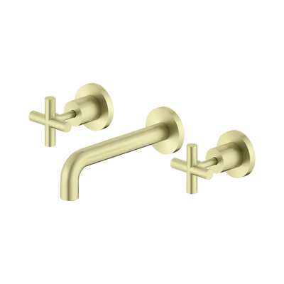 Nero X Plus Wall Basin Set 180mm, Brushed Gold