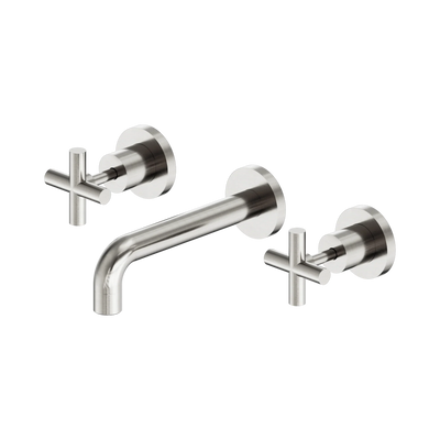 Nero X Plus Wall Basin Set 180mm, Brushed Nickel