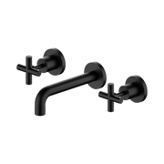 Nero X Plus Wall Basin Set 180mm, Matte Black