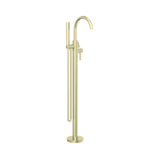 Nero Mecca Round Freestanding Mixer With Hand Shower, Brushed Gold