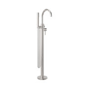 Nero Mecca Round Freestanding Mixer With Hand Shower, Brushed Nickel