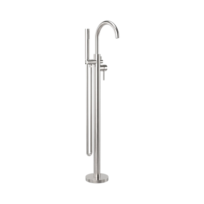 Nero Mecca Round Freestanding Mixer With Hand Shower, Brushed Nickel