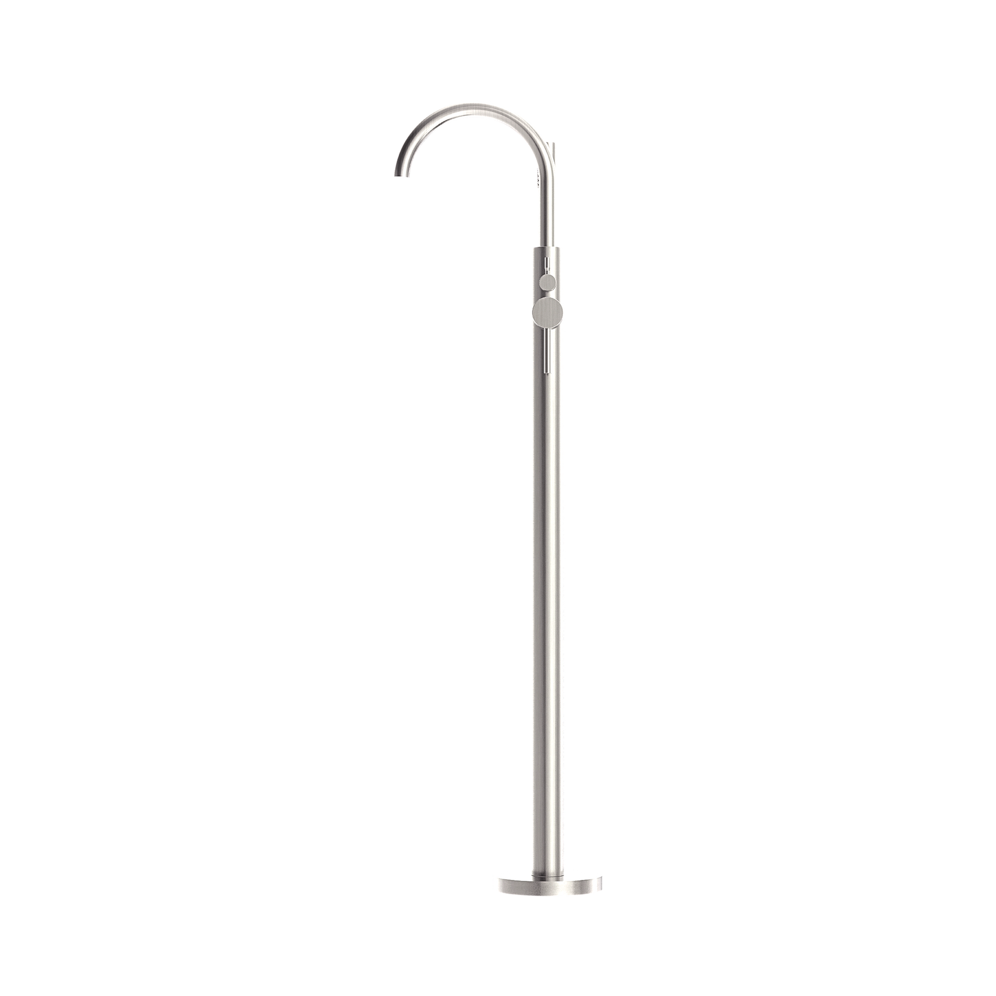 Nero Mecca Round Freestanding Mixer With Hand Shower, Brushed Nickel