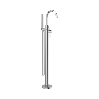 Nero Mecca Round Freestanding Mixer With Hand Shower, Chrome