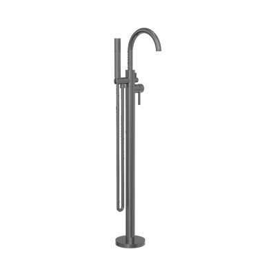 Nero Mecca Round Freestanding Mixer With Hand Shower, Gun Metal