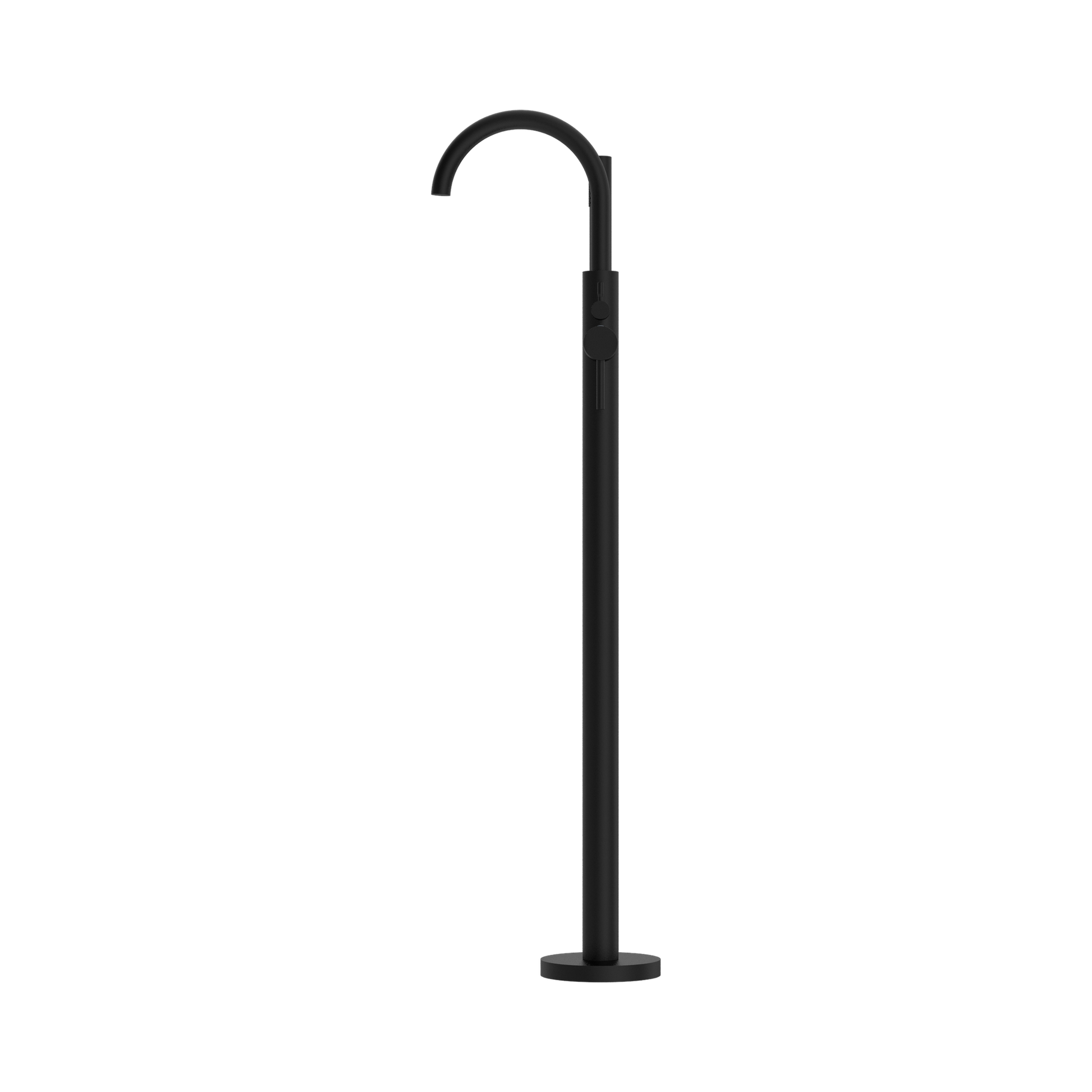 Nero Mecca Round Freestanding Mixer With Hand Shower, Matte Black