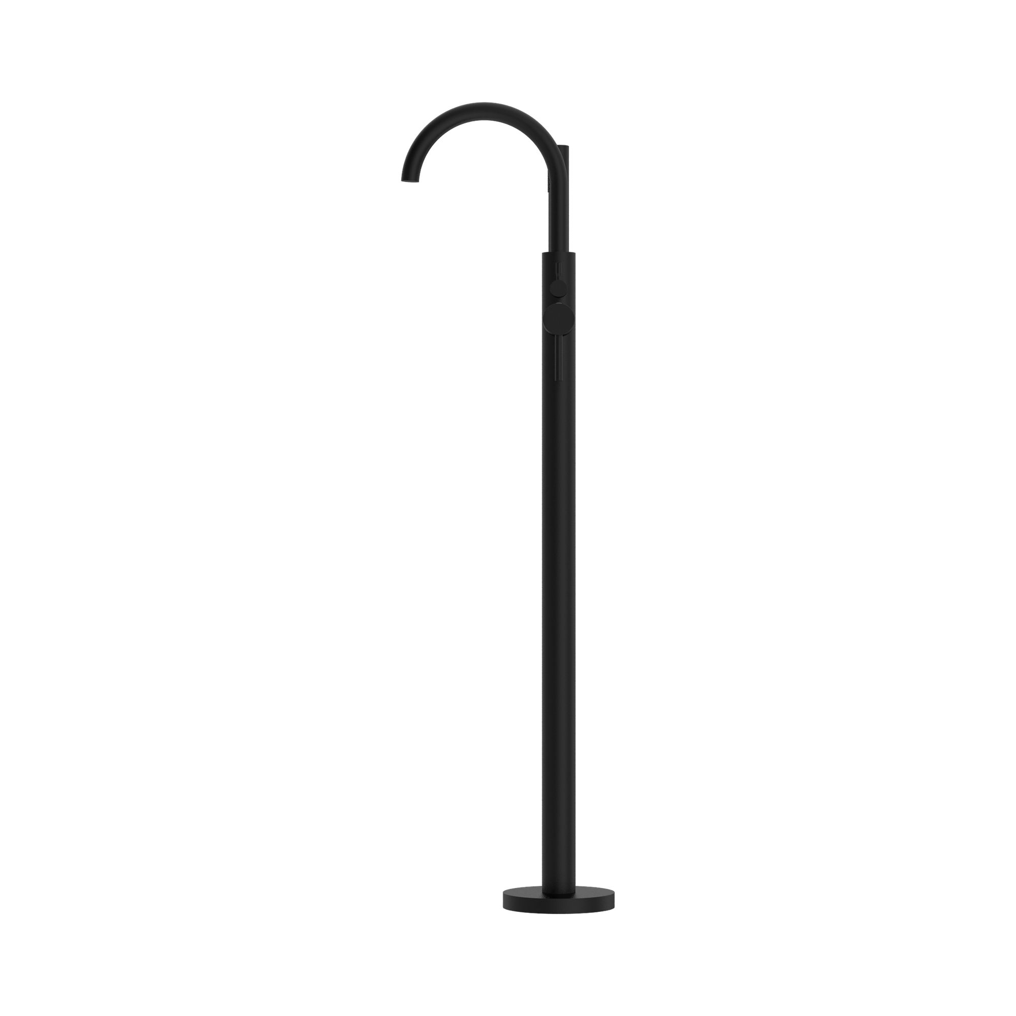 Nero Mecca Round Freestanding Mixer With Hand Shower, Matte Black