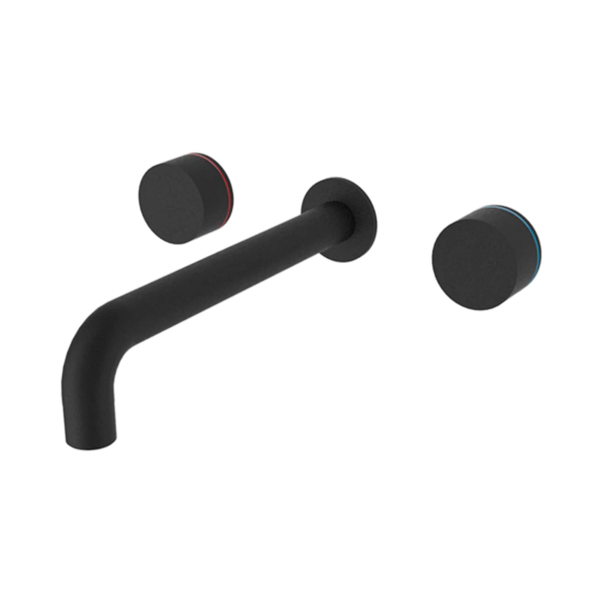 Nero Kara Wall Basin Set 215mm, Matte Black