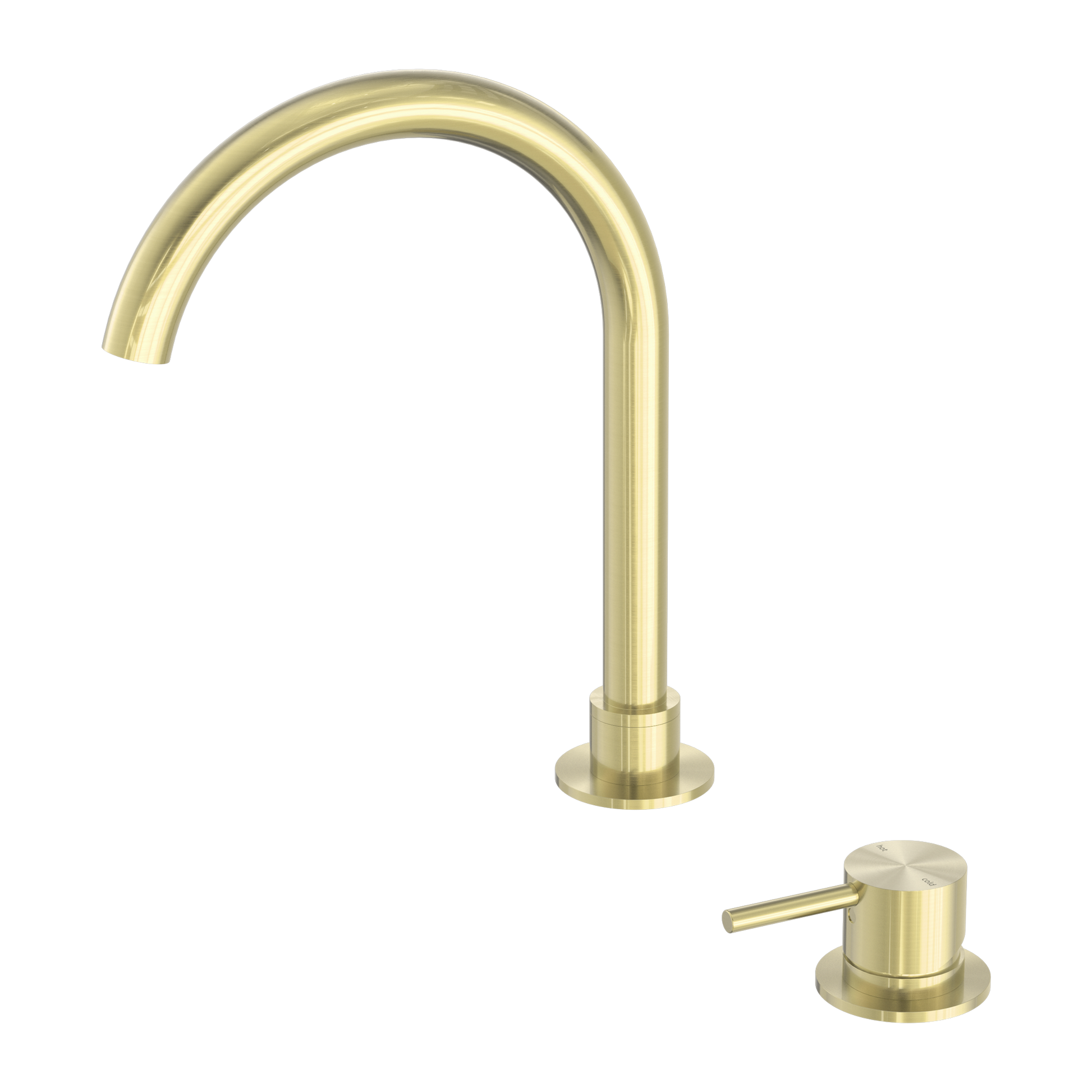 Nero Mecca Hob Basin Mixer Round Swivel Spout, Brushed Gold