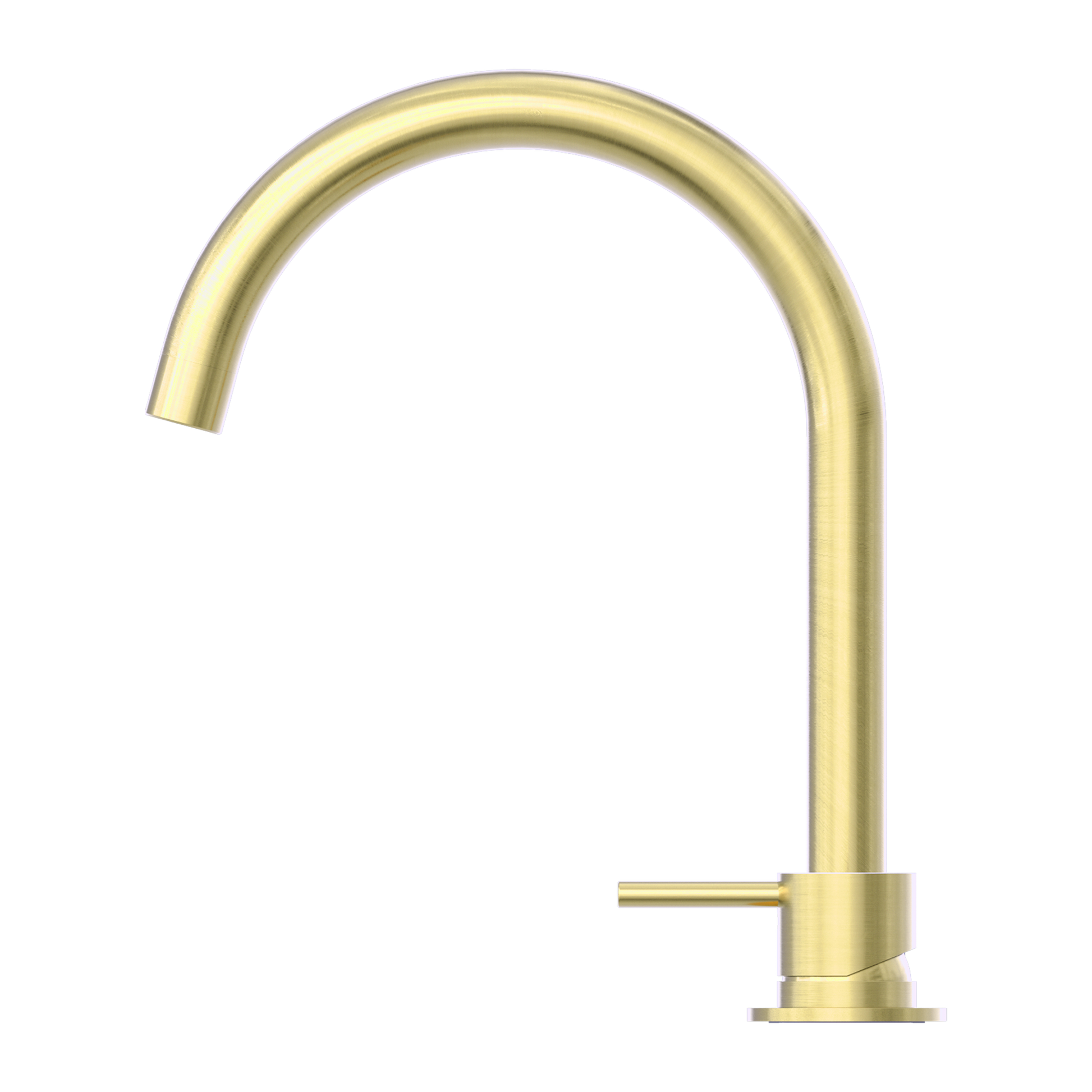 Nero Mecca Hob Basin Mixer Round Swivel Spout, Brushed Gold