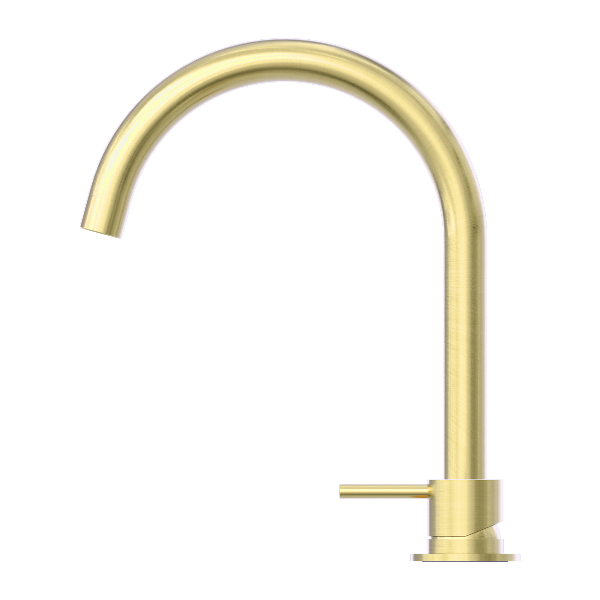 Nero Mecca Hob Basin Mixer Round Swivel Spout, Brushed Gold