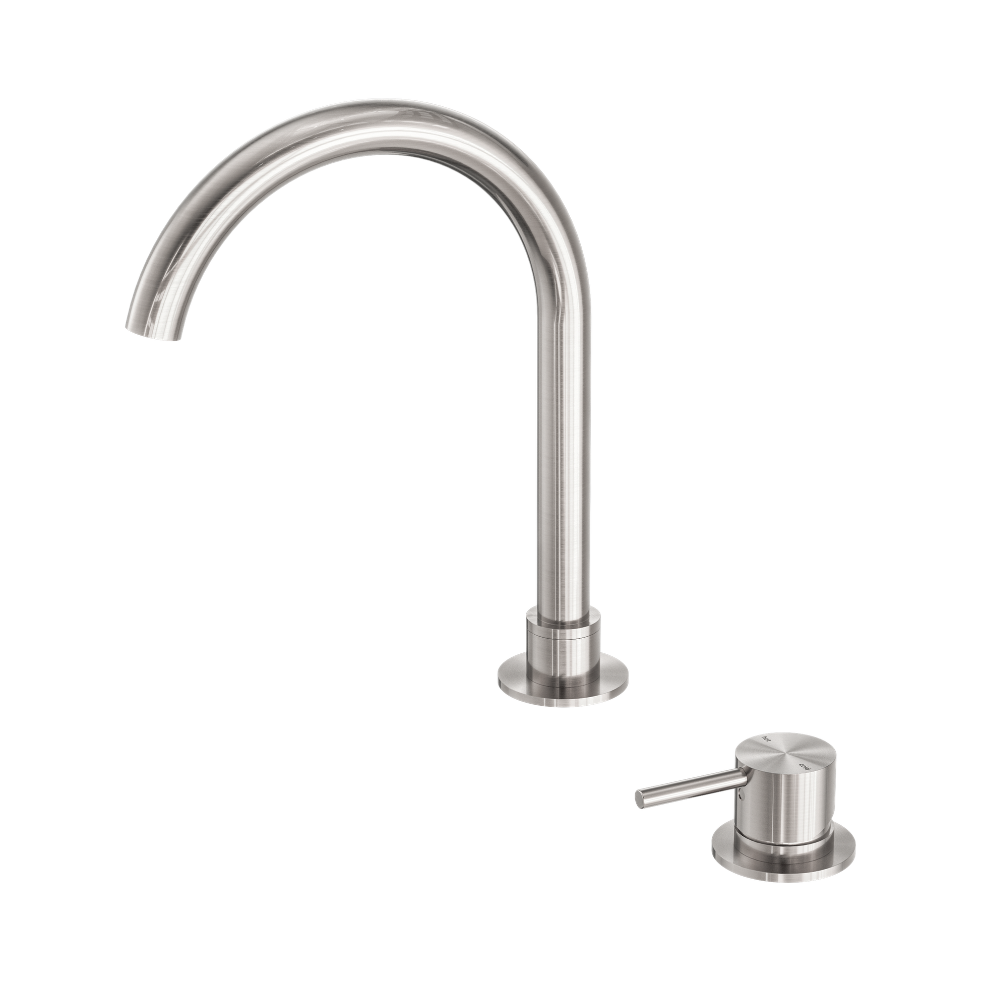 Nero Mecca Hob Basin Mixer Round Swivel Spout, Brushed Nickel