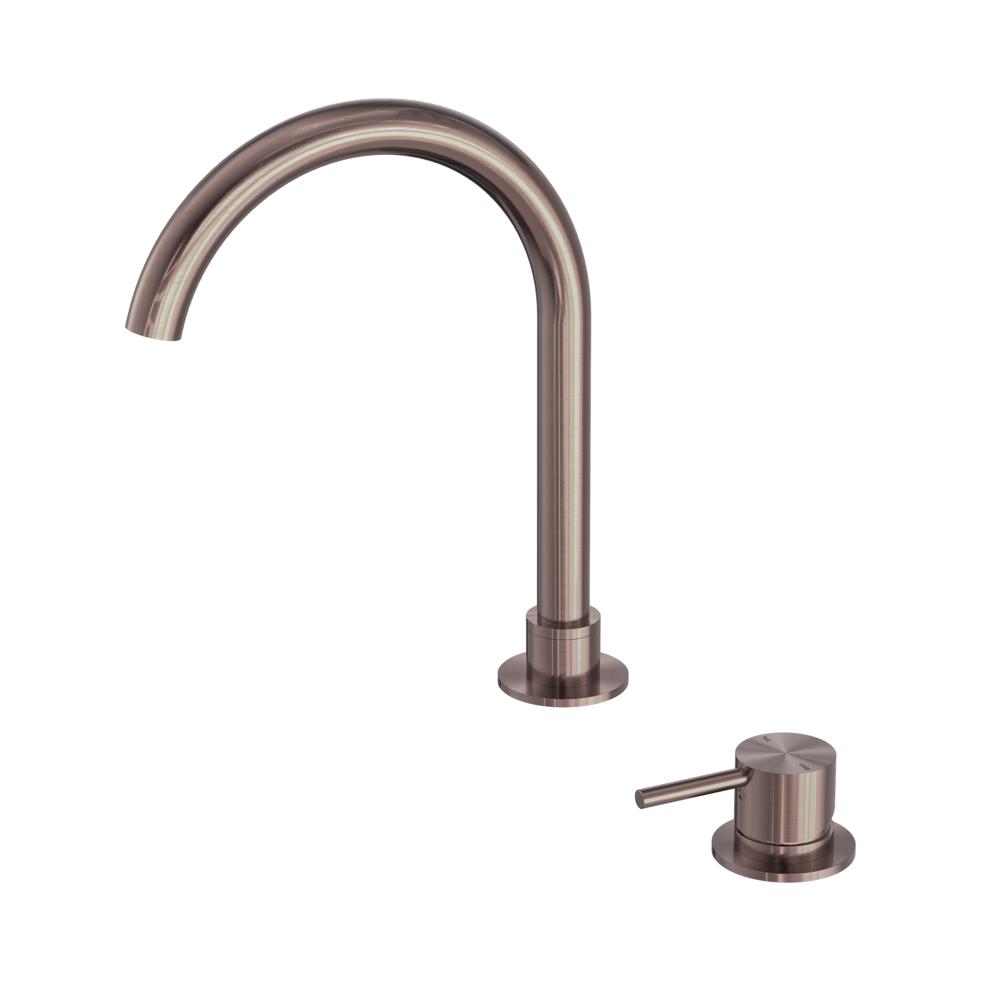 Nero Mecca Hob Basin Mixer Round Swivel Spout, Brushed Bronze