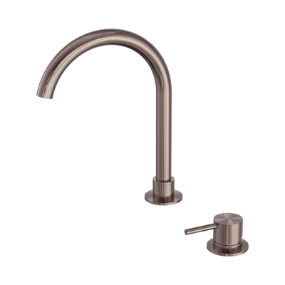 Nero Mecca Hob Basin Mixer Round Swivel Spout, Brushed Bronze