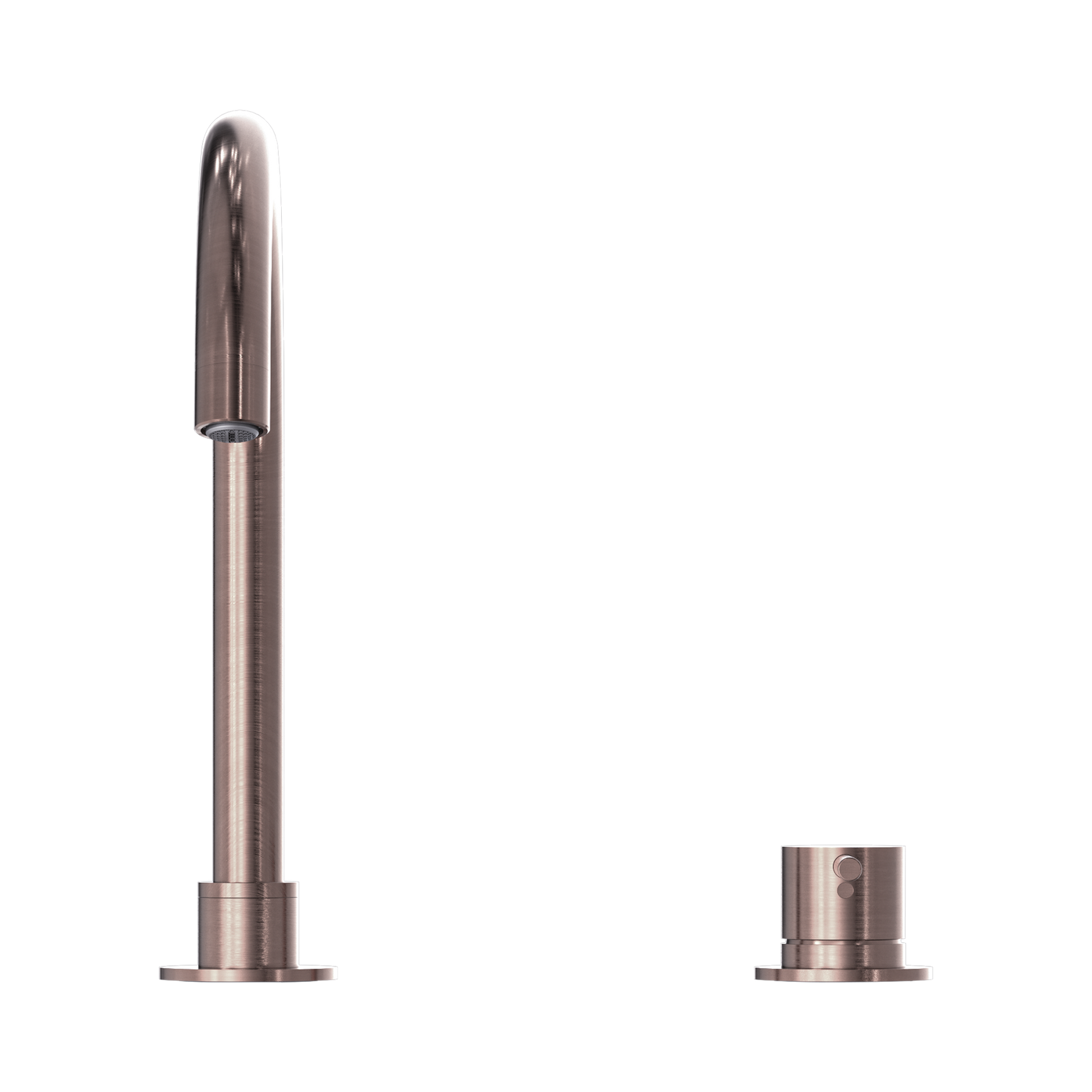 Nero Mecca Hob Basin Mixer Round Swivel Spout, Brushed Bronze