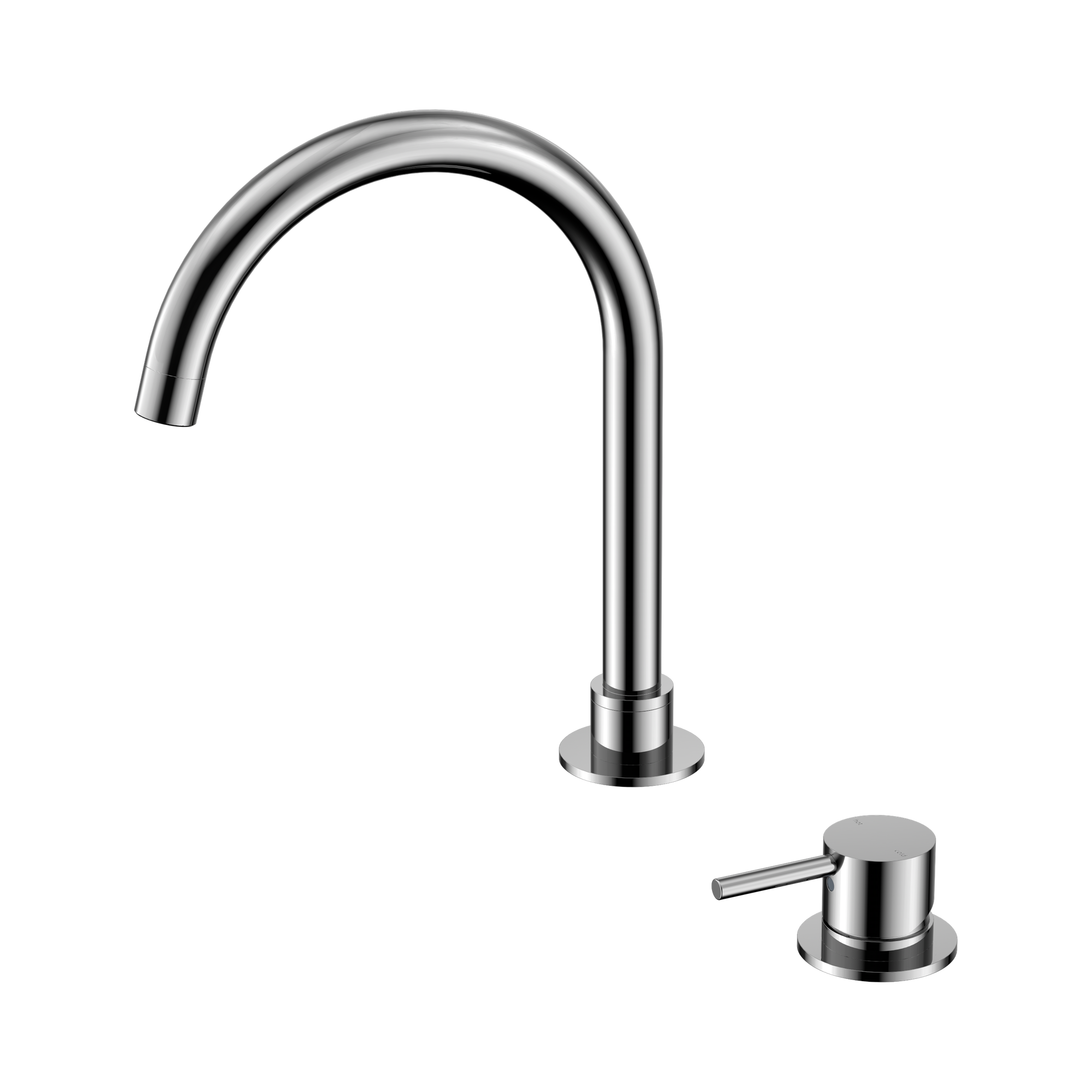 Nero Mecca Hob Basin Mixer Round Swivel Spout, Chrome