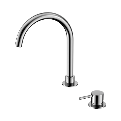 Nero Mecca Hob Basin Mixer Round Swivel Spout, Chrome