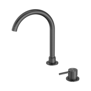 Nero Mecca Hob Basin Mixer Round Swivel Spout, Gun Metal