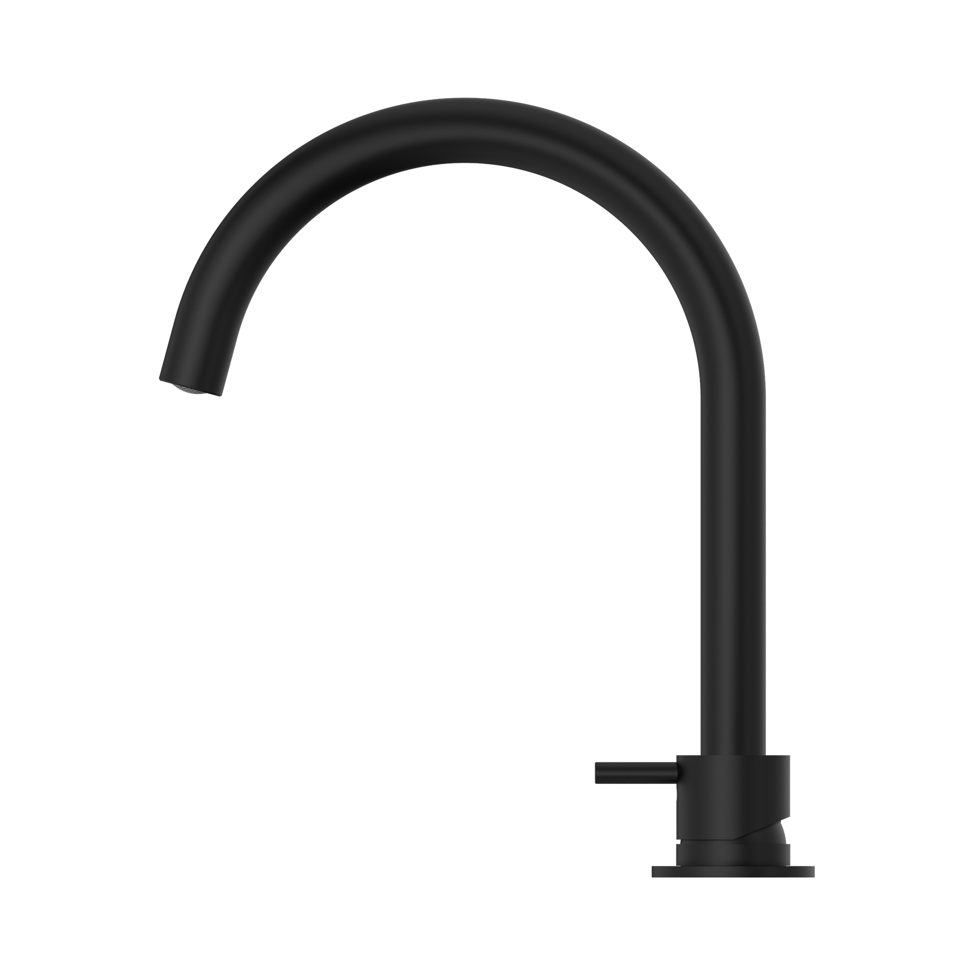 Nero Mecca Hob Basin Mixer Round Swivel Spout, Matte Black