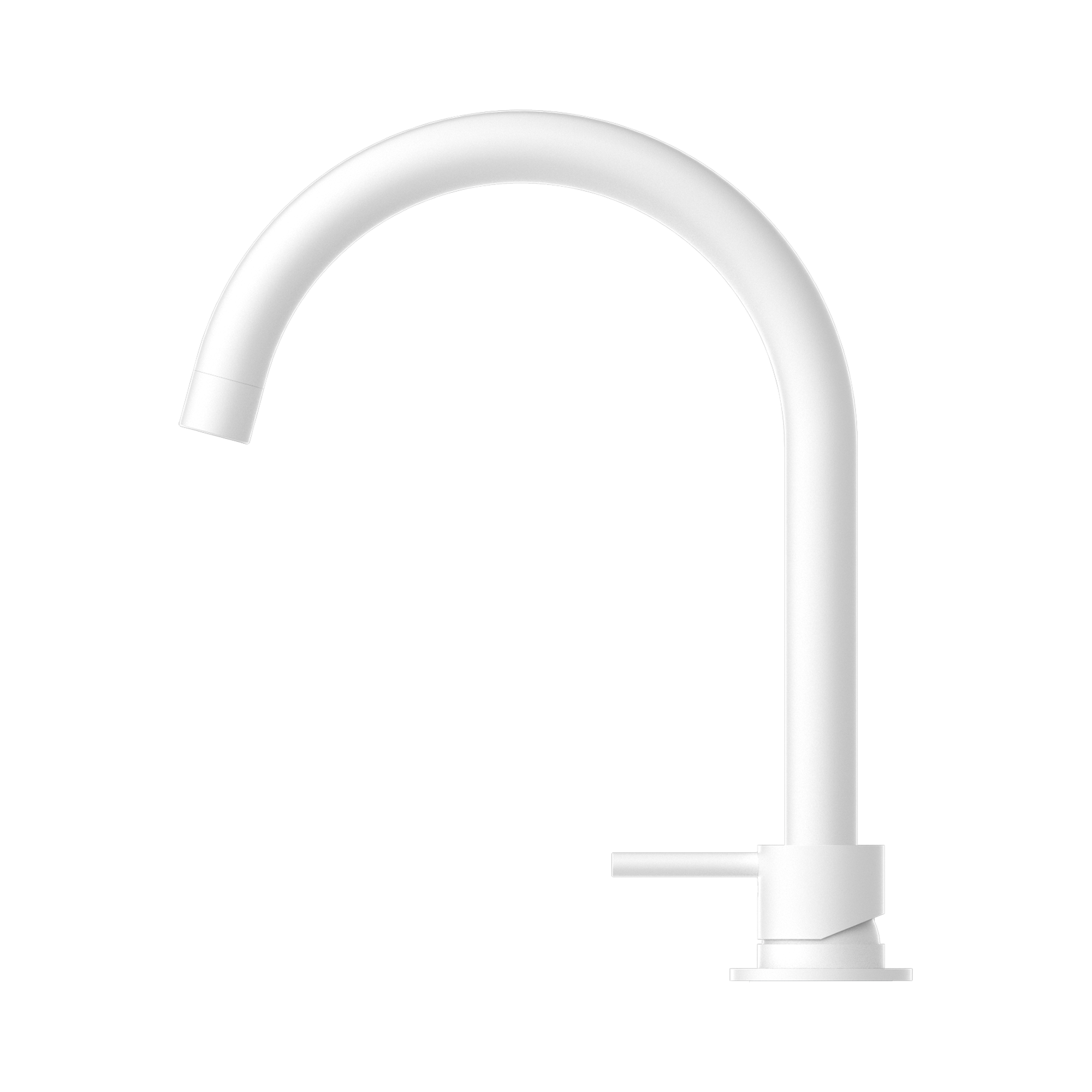 Nero Mecca Hob Basin Mixer Round Swivel Spout, Matte White