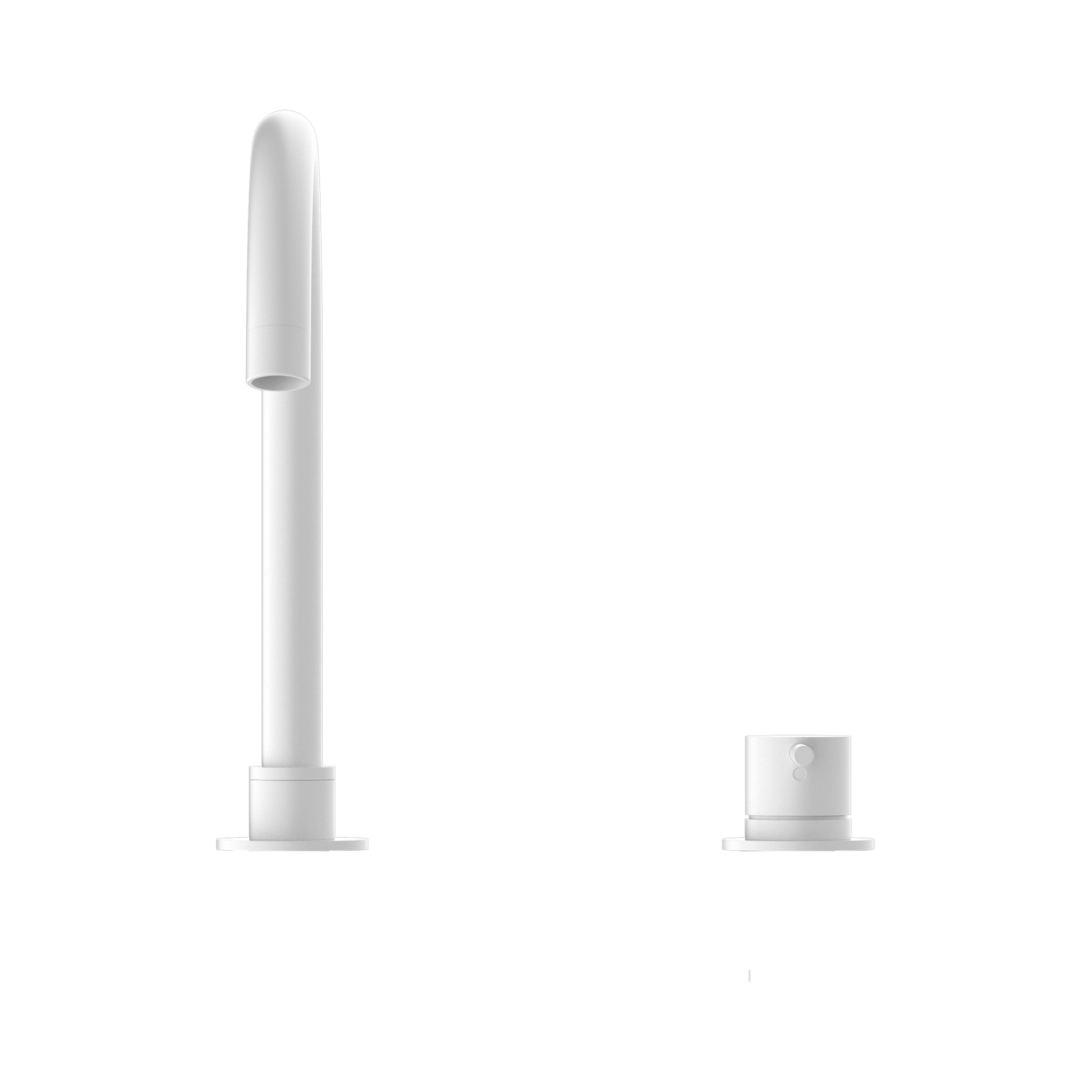 Nero Mecca Hob Basin Mixer Round Swivel Spout, Matte White