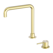Nero Mecca Hob Basin Mixer Square Swivel Spout, Brushed Gold
