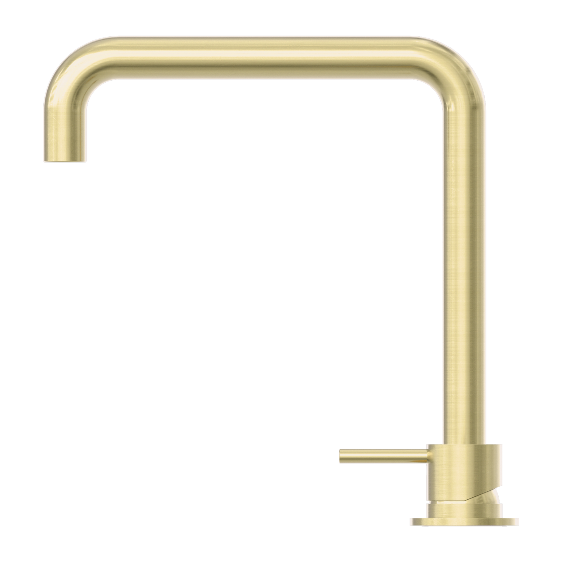 Nero Mecca Hob Basin Mixer Square Swivel Spout, Brushed Gold