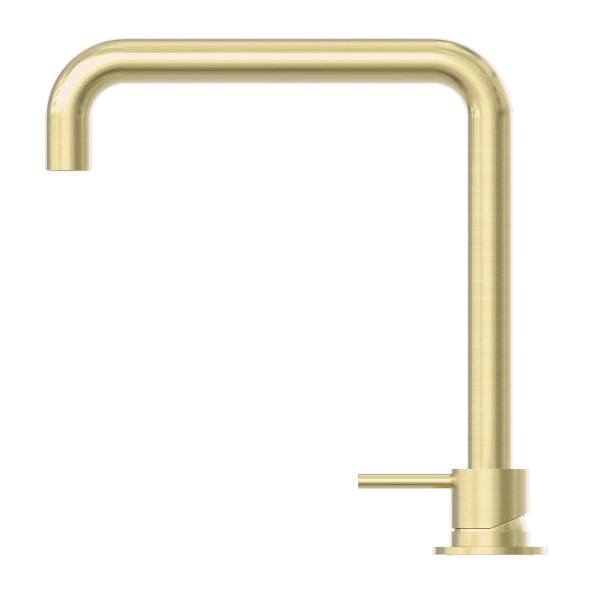 Nero Mecca Hob Basin Mixer Square Swivel Spout, Brushed Gold