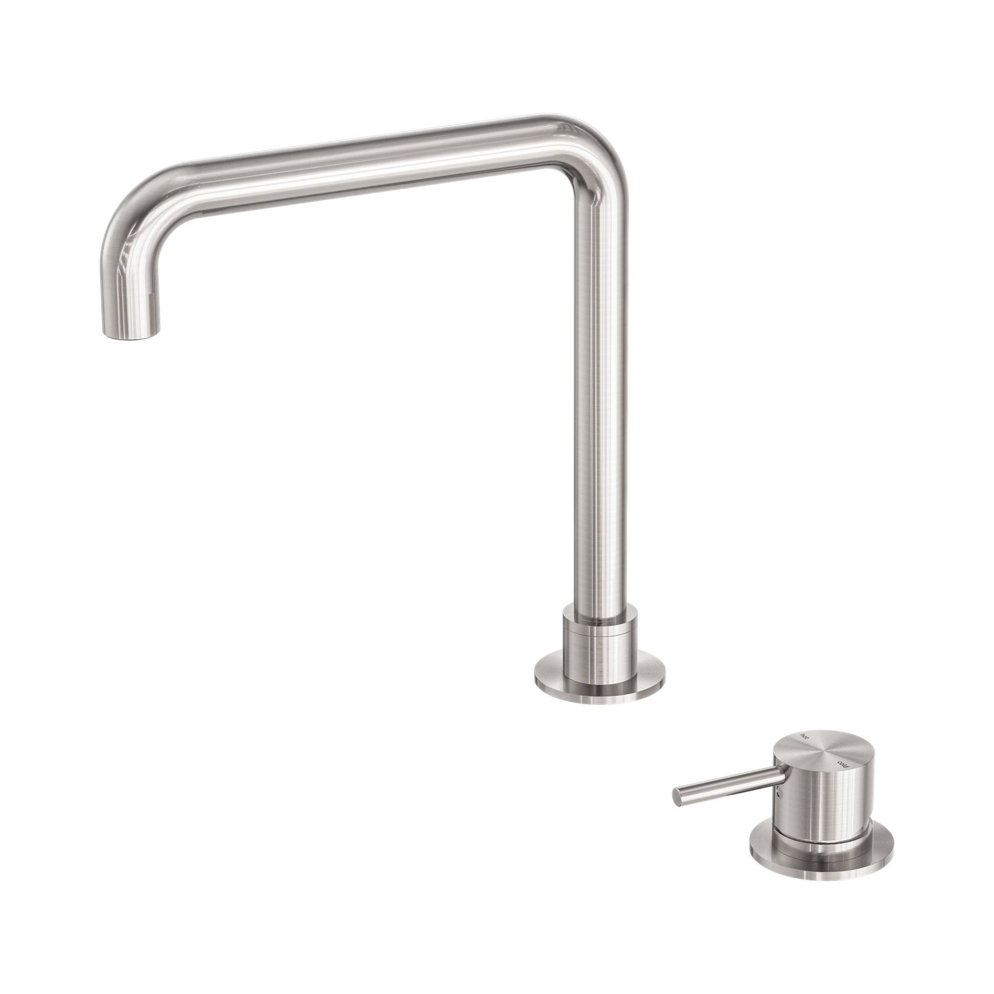 Nero Mecca Hob Basin Mixer Square Swivel Spout, Brushed Nickel
