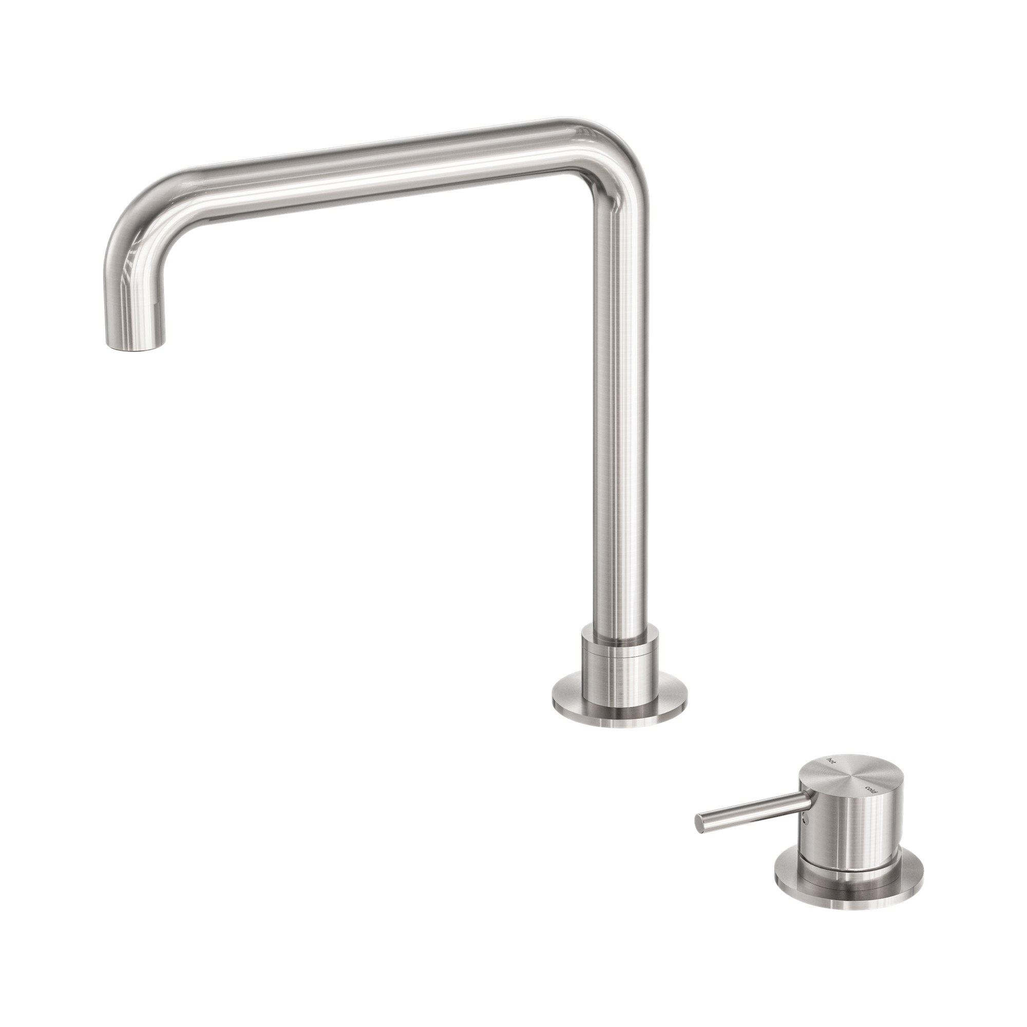 Nero Mecca Hob Basin Mixer Square Swivel Spout, Brushed Nickel