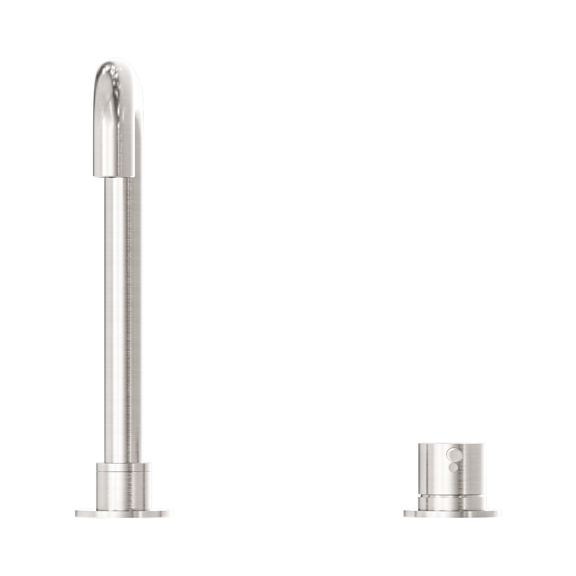 Nero Mecca Hob Basin Mixer Square Swivel Spout, Brushed Nickel