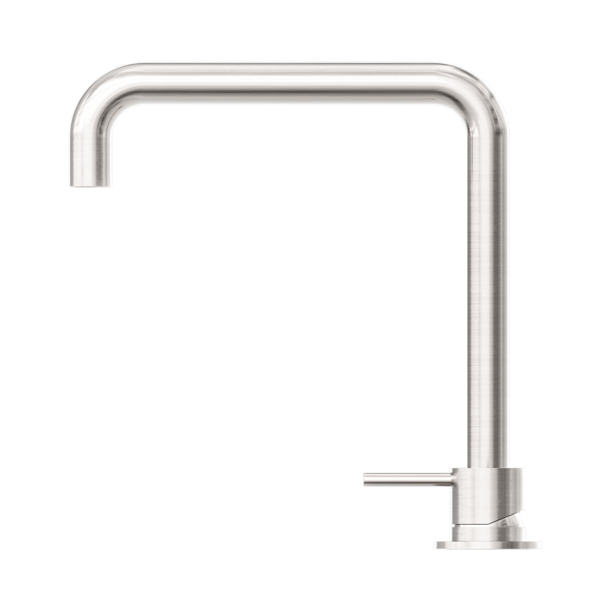 Nero Mecca Hob Basin Mixer Square Swivel Spout, Brushed Nickel