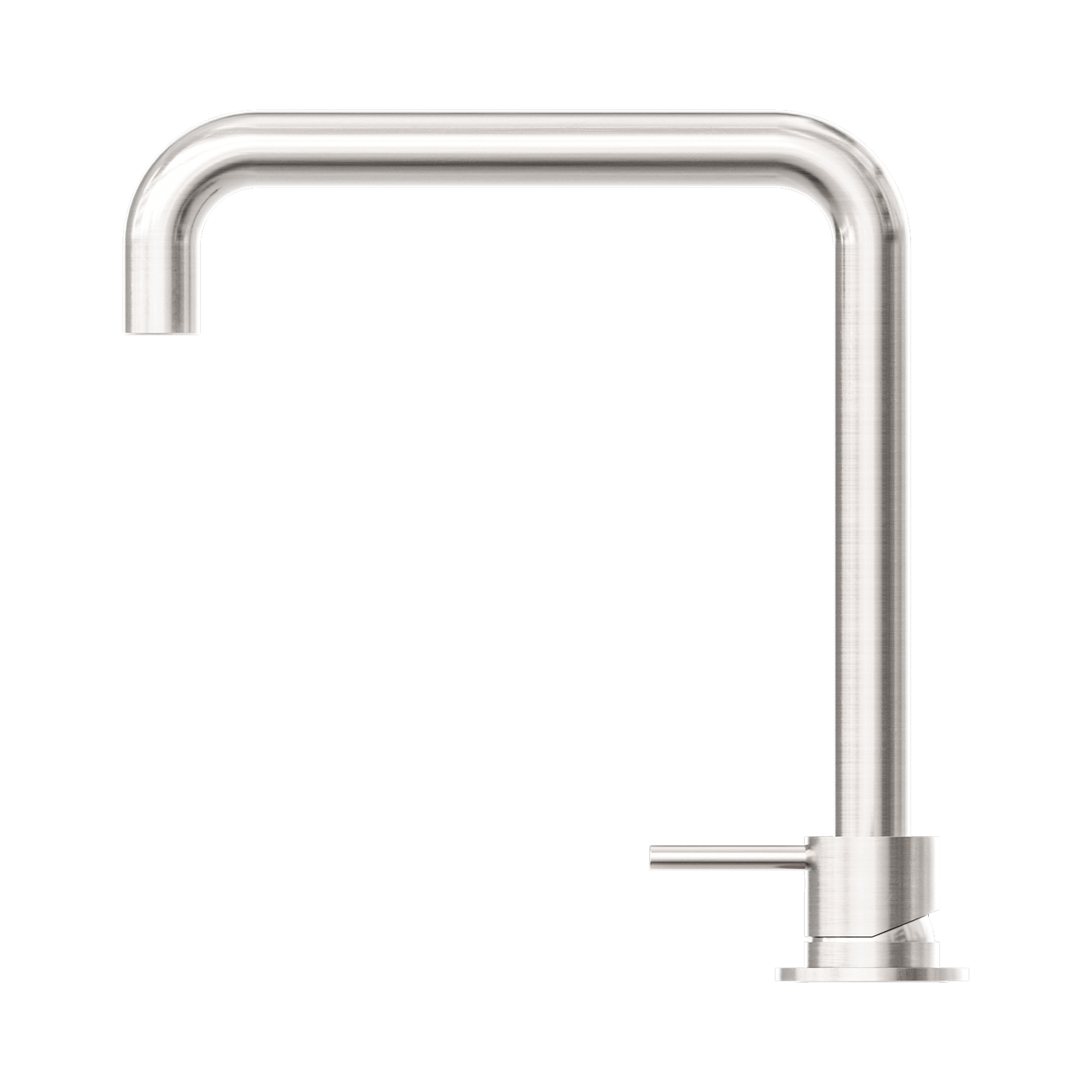 Nero Mecca Hob Basin Mixer Square Swivel Spout, Brushed Nickel