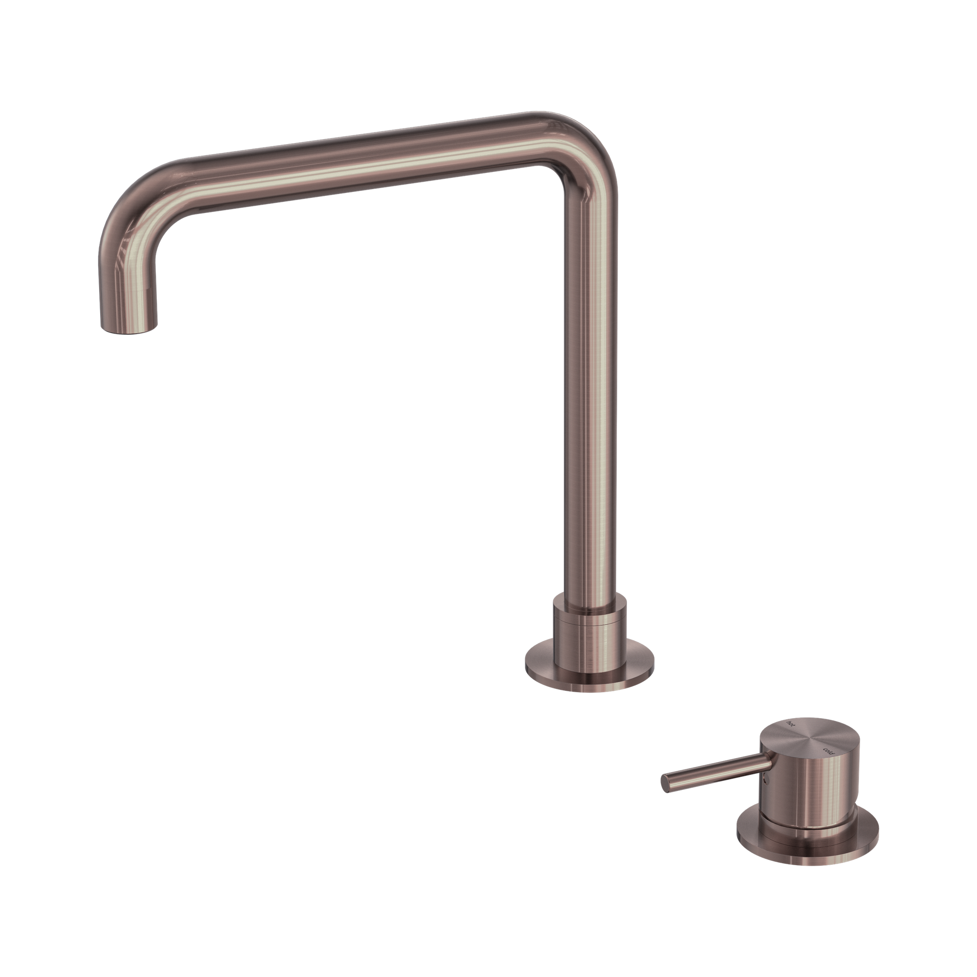 Nero Mecca Hob Basin Mixer Square Swivel Spout, Brushed Bronze