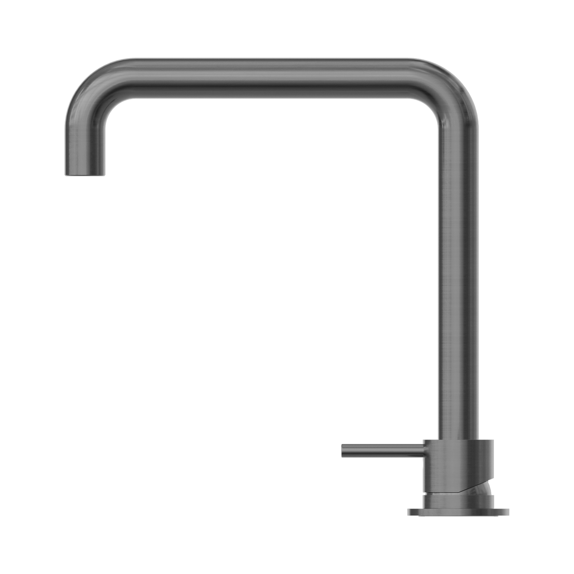 Nero Mecca Hob Basin Mixer Square Swivel Spout, Gun Metal