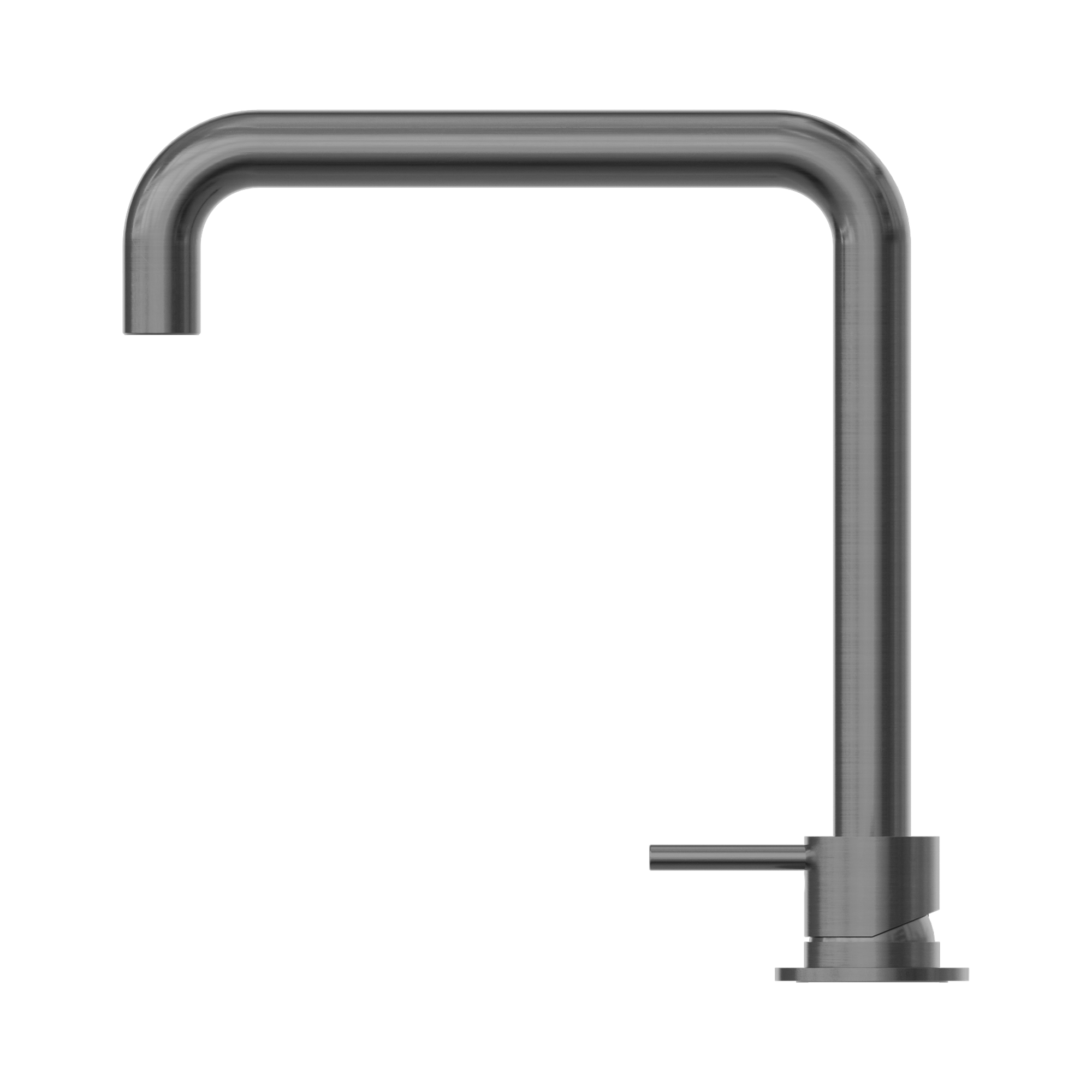 Nero Mecca Hob Basin Mixer Square Swivel Spout, Gun Metal