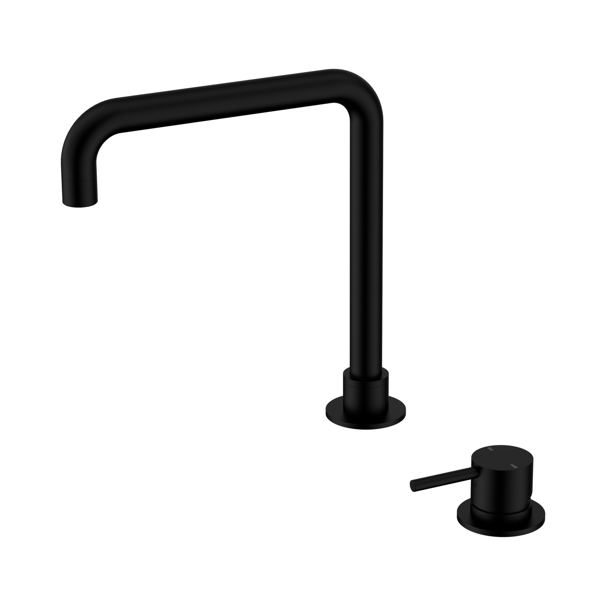 Nero Mecca Hob Basin Mixer Square Swivel Spout, Matte Black