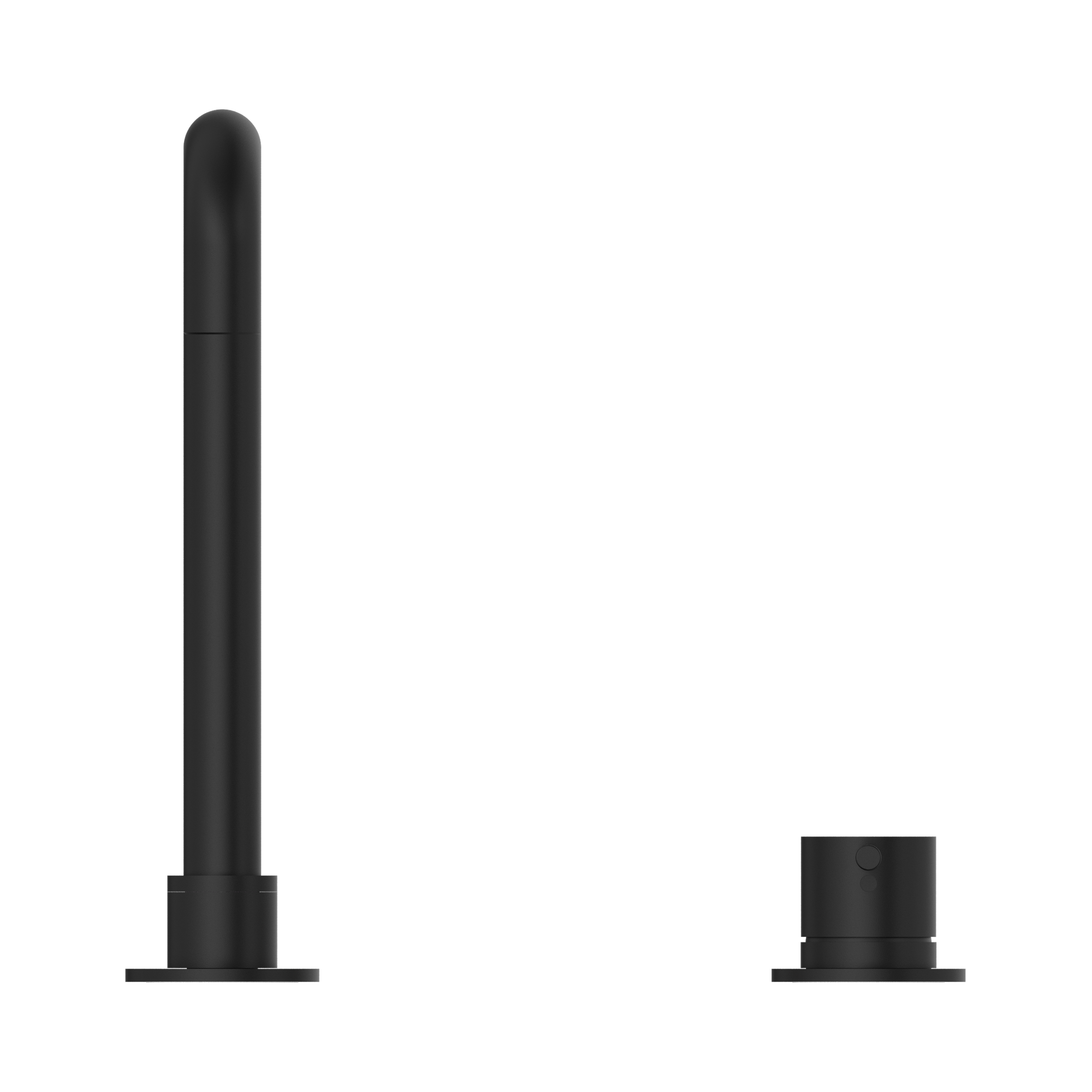 Nero Mecca Hob Basin Mixer Square Swivel Spout, Matte Black