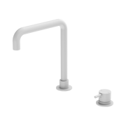 Nero Mecca Hob Basin Mixer Square Swivel Spout, Matte White
