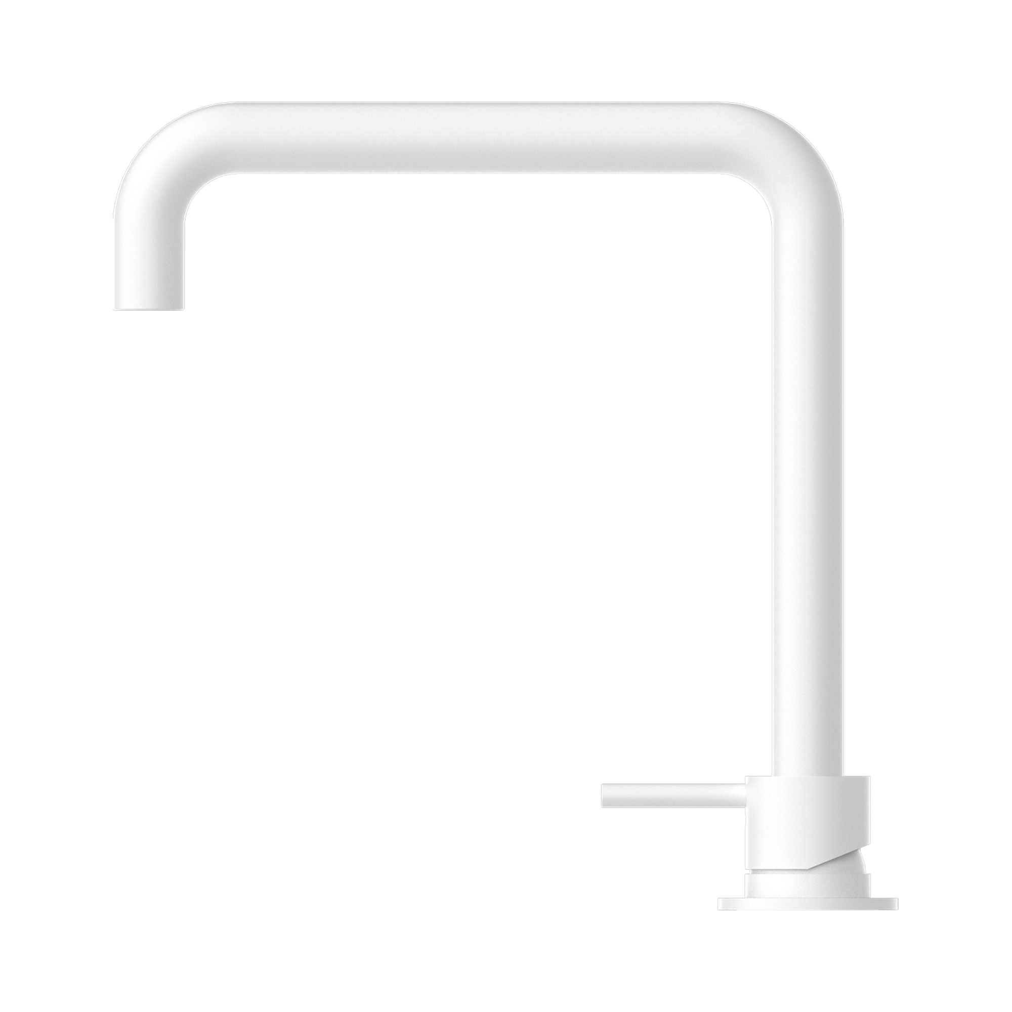 Nero Mecca Hob Basin Mixer Square Swivel Spout, Matte White