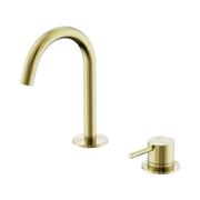 Nero Mecca Hob Basin Mixer Set Arc Spout, Brushed Gold