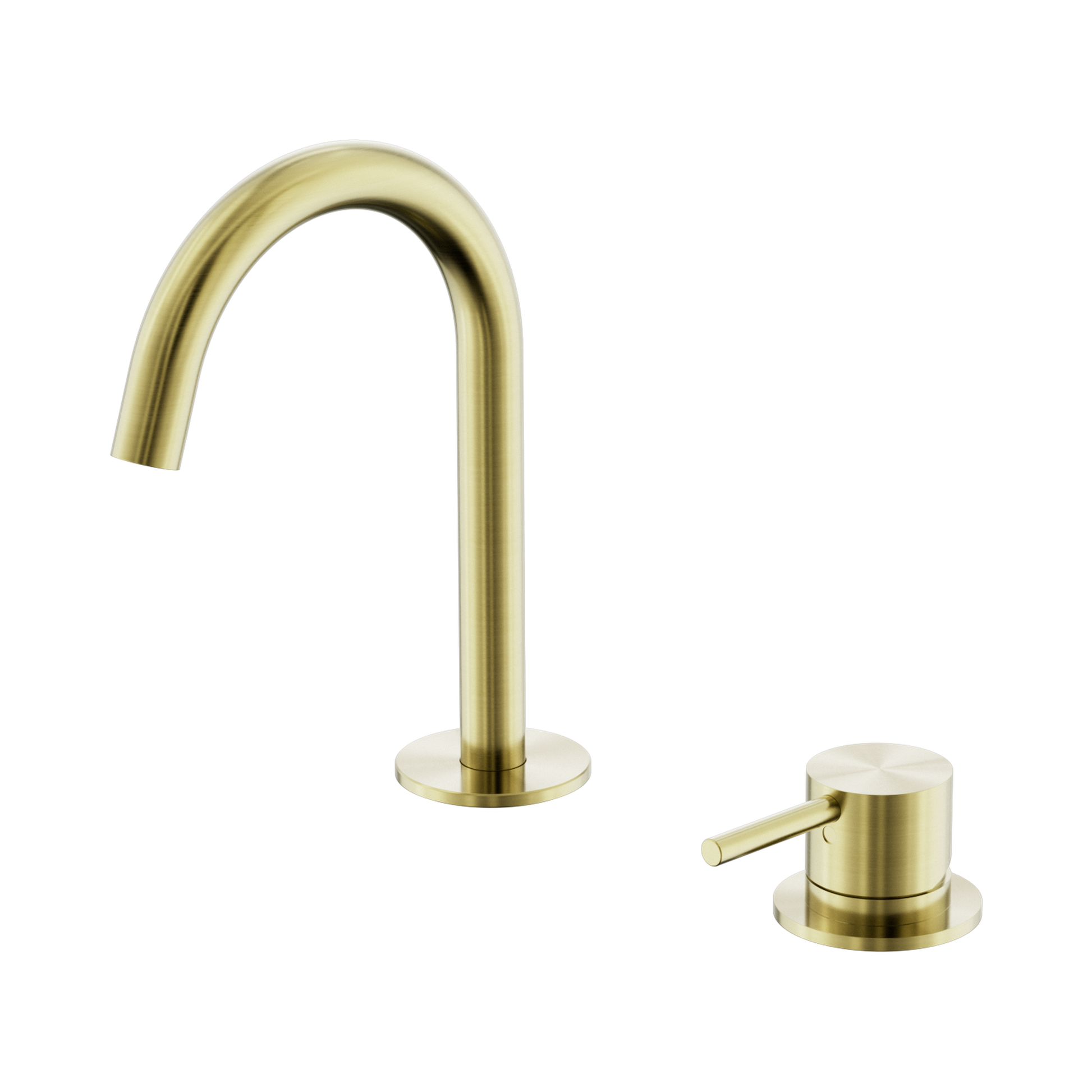 Nero Mecca Hob Basin Mixer Set Arc Spout, Brushed Gold