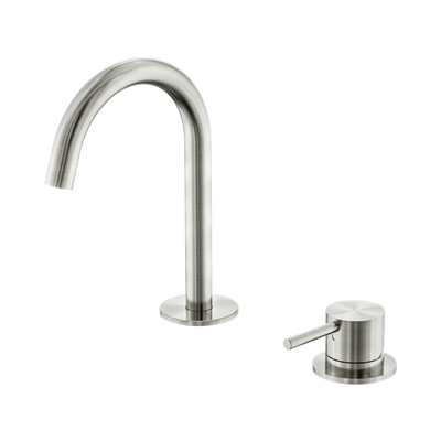 Nero Mecca Hob Basin Mixer Set Arc Spout, Brushed Nickel