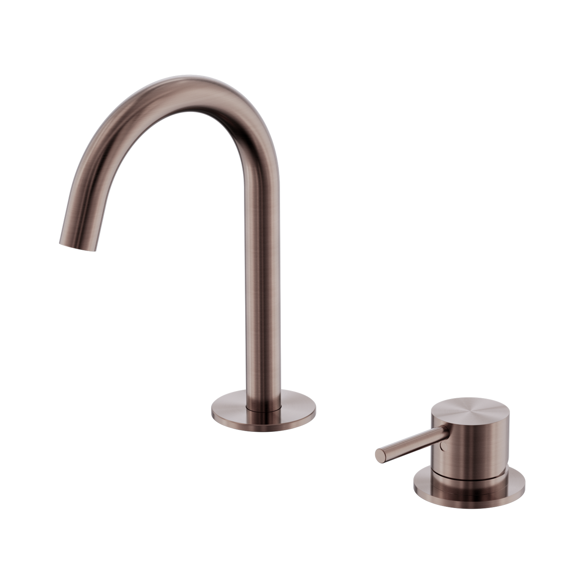 Nero Mecca Hob Basin Mixer Set Arc Spout, Brushed Bronze